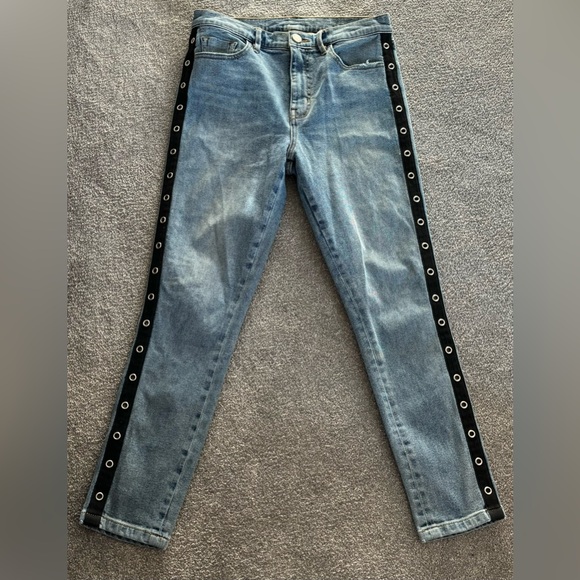 BDG Twig High-Rise Skinny Jean, Grommet Stripe Women’s Jeans, size 7 - Picture 2 of 5
